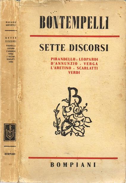 Sette discorsi - Massimo Bontempelli - copertina