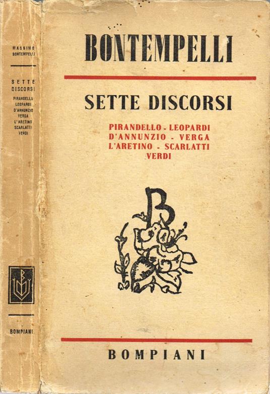 Sette discorsi - Massimo Bontempelli - copertina