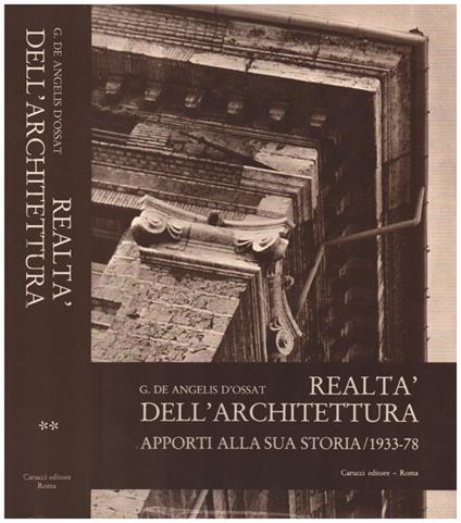 Realtà dell'architettura vol.II - Guglielmo De Angelis d'Ossat - copertina