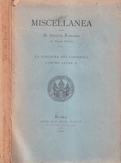 La congiura dei cardinali contro Leone X - Alessandro Ferrajoli - copertina
