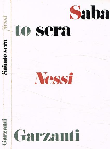 Sabato sera - Maria Teresa Nessi - copertina