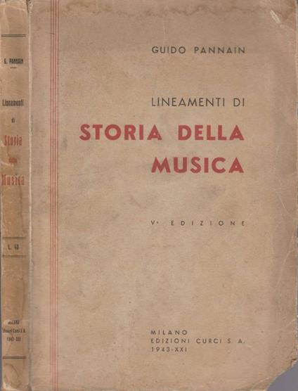 Lineamenti di storia della musica - Guido Pannain - copertina