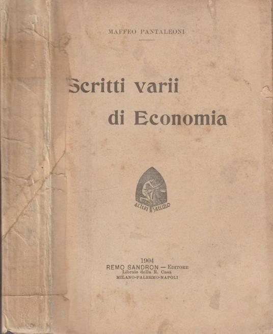 Scritti varii di Economia - Maffeo Pantaleoni - copertina