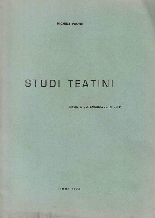 Studi teatini - Michele Paone - copertina