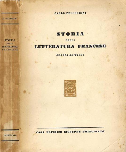 Storia della letteratura francese - Carlo Pellegrini - copertina