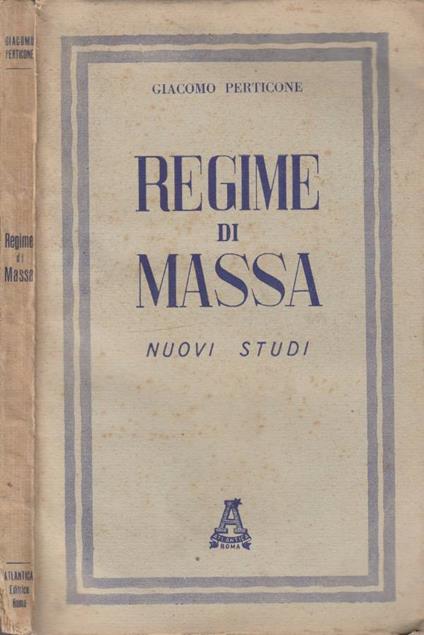 Regime di massa - Giacomo Perticone - copertina