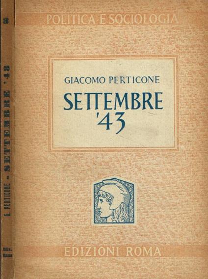 Settembre '43 - Giacomo Perticone - copertina