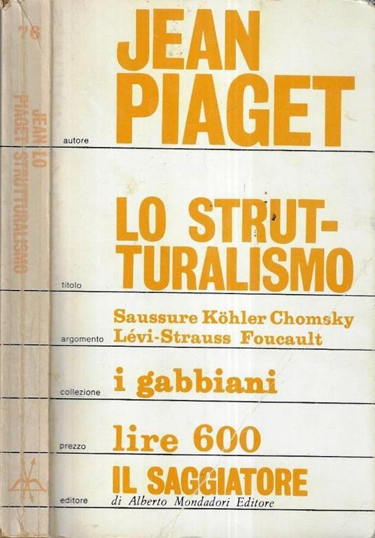 Lo strutturalismo - Jean Piaget - copertina