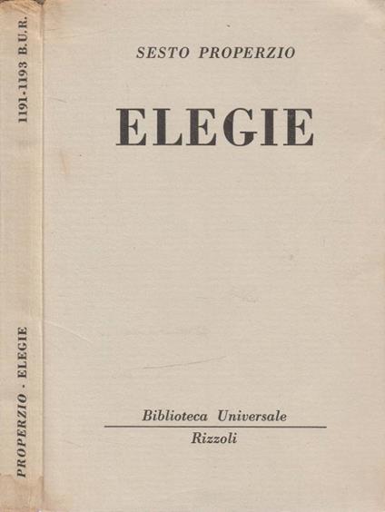Elegie - Sesto Properzio - copertina