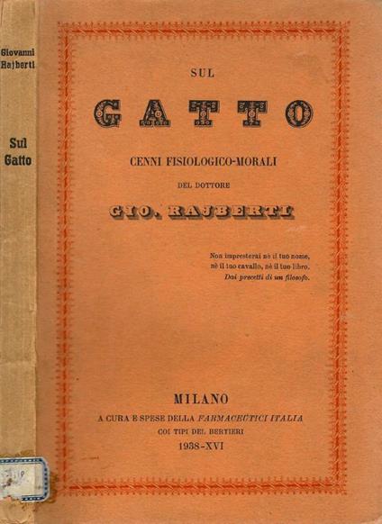 Sul Gatto - Giovanni Rajberti - copertina