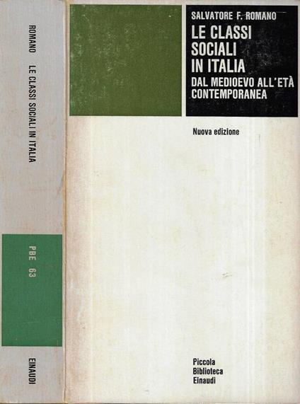 Le classi sociali in Italia - Salvatore F. Romano - copertina