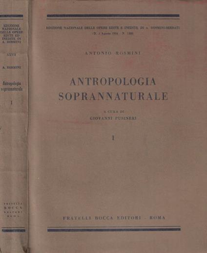 Antropologia soprannaturale I - Antonio Rosmini - copertina