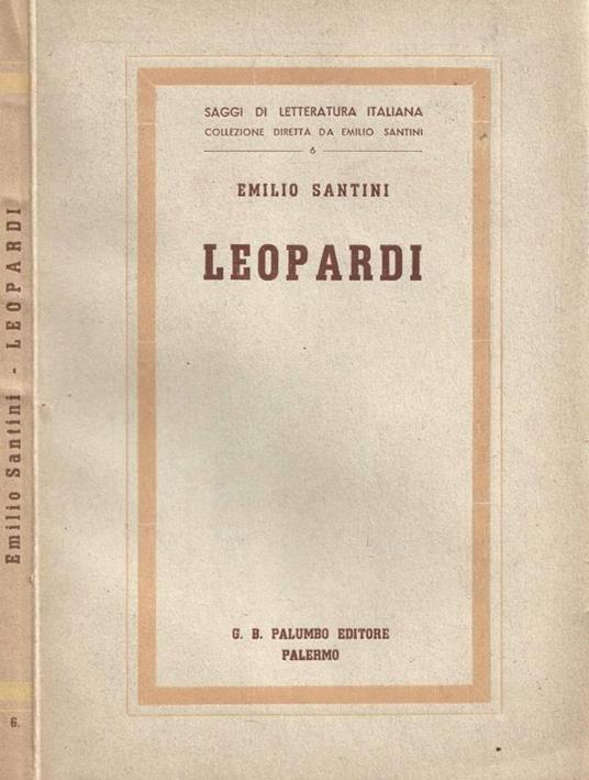 Leopardi - Emilio Santini - copertina