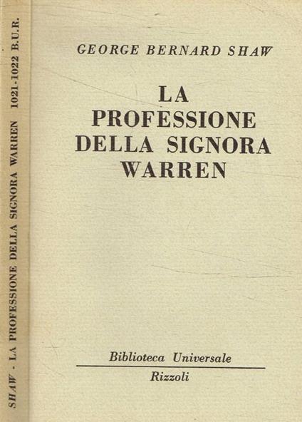 La professione della signora Warren - George Bernard Shaw - copertina
