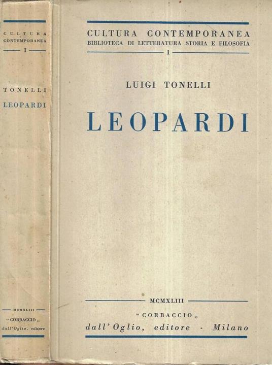 Leopardi - Luigi Tonelli - copertina