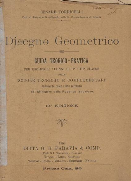 Disegno geometrico - Cesare Torricelli - copertina