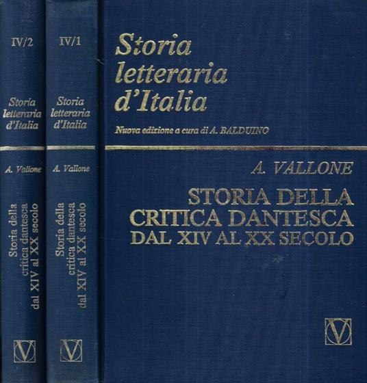 Storia della critica dantesca dal XIV al XX secolo Vol. 1 - 2 - Aldo Vallone - copertina