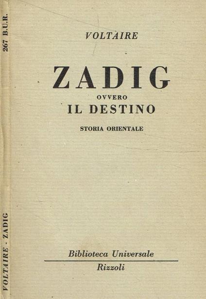 Zadig ovvero il destino - Voltaire - copertina