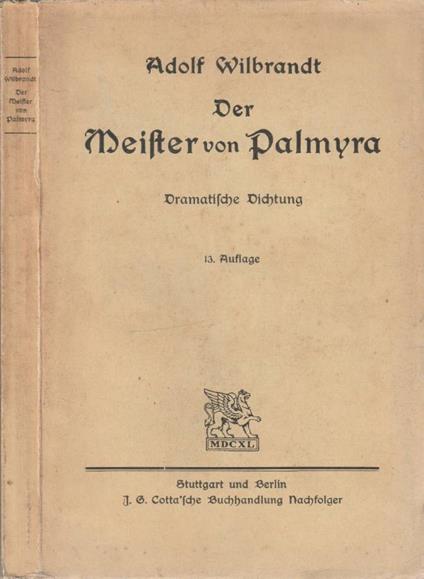 Der Meister von Palmyra - Adolf Wilbrandt - copertina