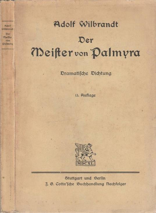 Der Meister von Palmyra - Adolf Wilbrandt - copertina