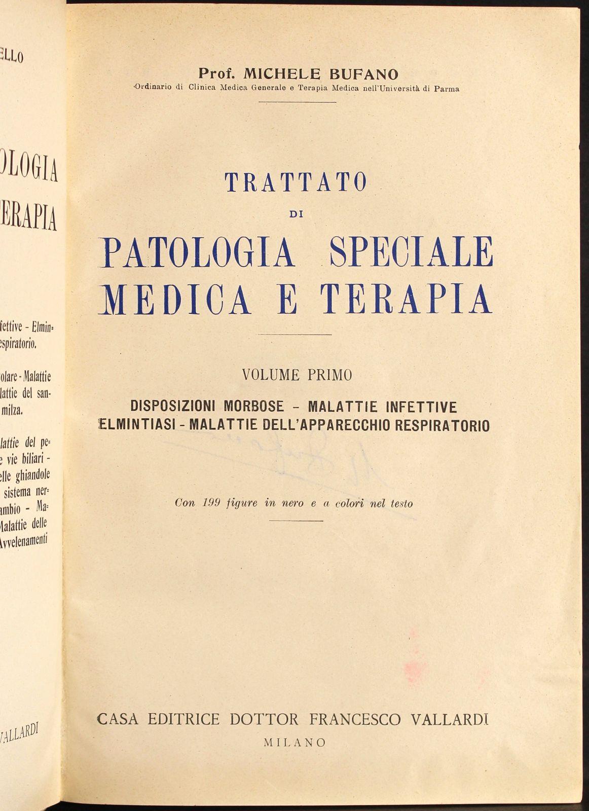 Trattato di patologia speciale medica e terapia. Vol 1
