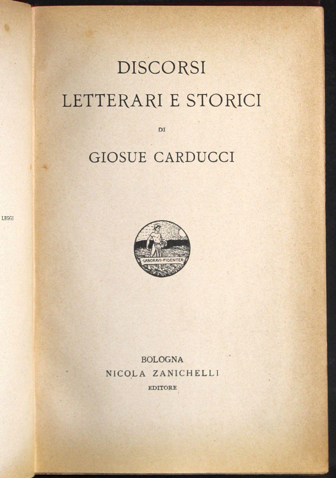 Opere I. Discorsi letterari e storici