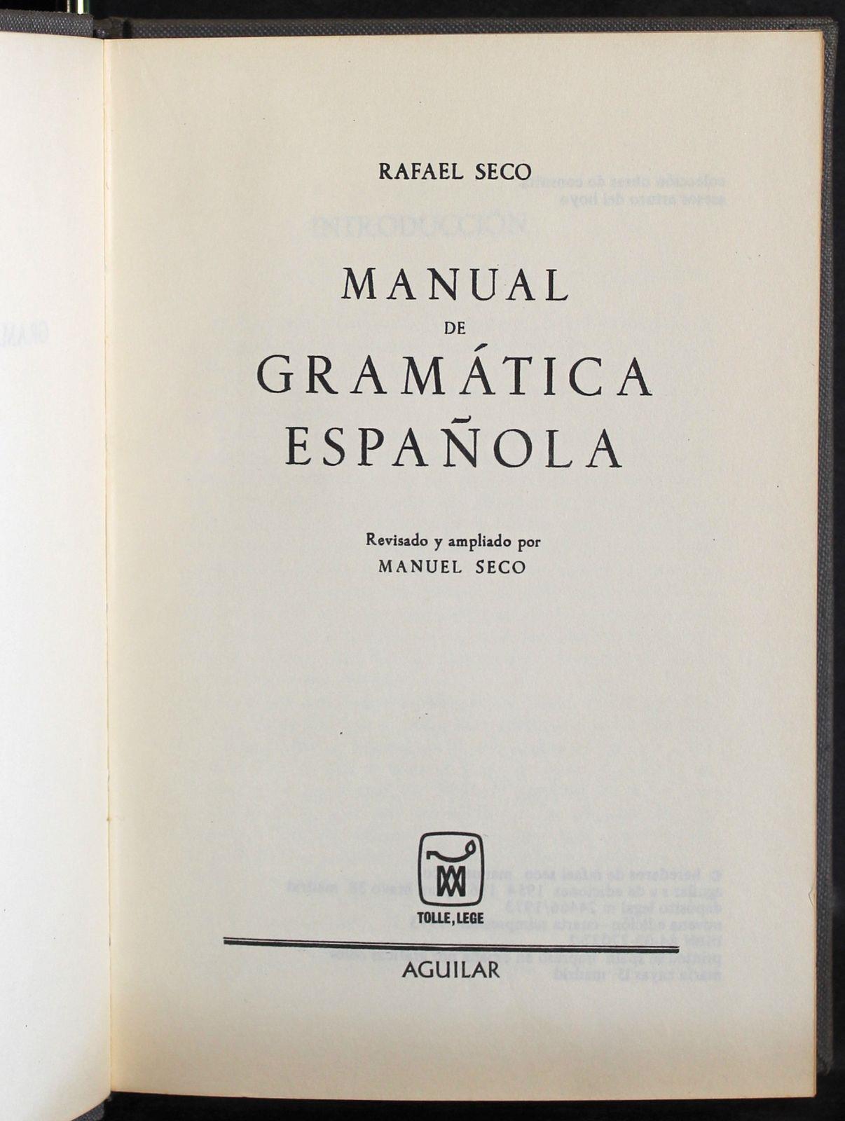 Manual de gramatica espanola