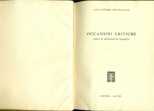 Occasioni critiche - copertina