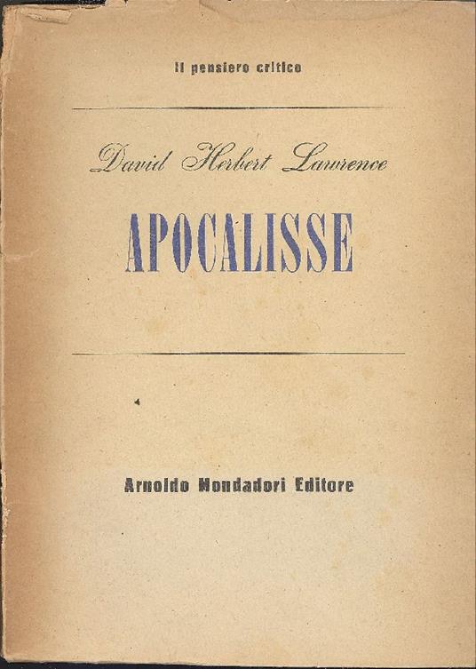 Apocalisse - David Herbert Lawrence - copertina
