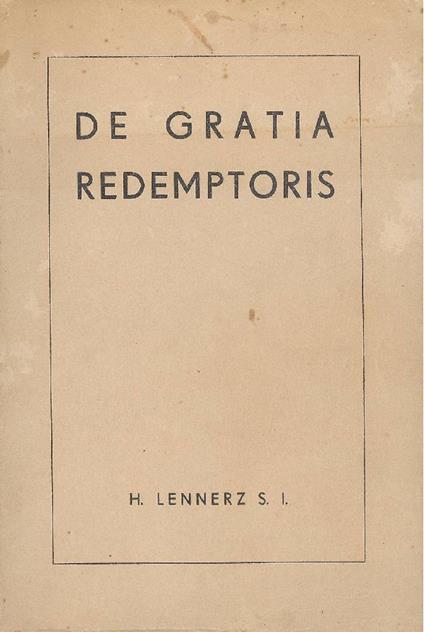 De gratia redemptoris - copertina