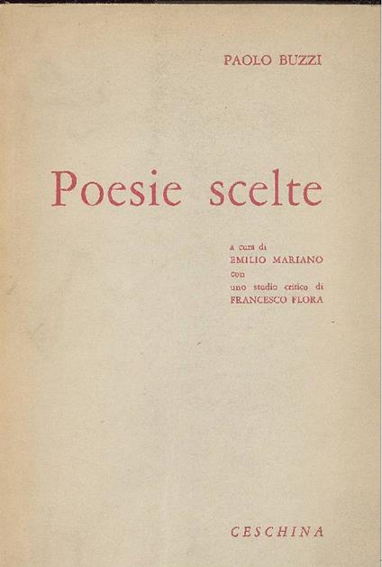 Poesie scelte - Paolo Buzzi - copertina