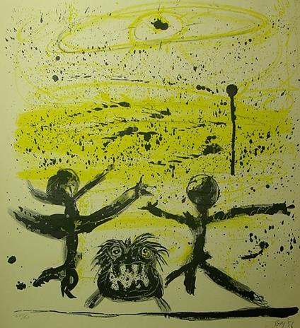 Il cielo era giallo e due personaggi danzavano col loro cane - copertina