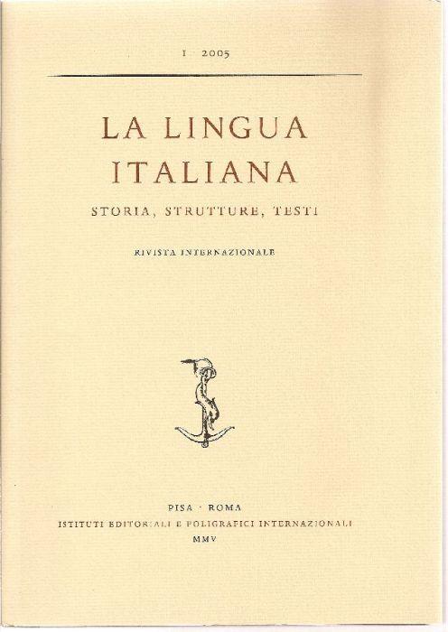 La lingua italiana. 2005 - N.1 - copertina