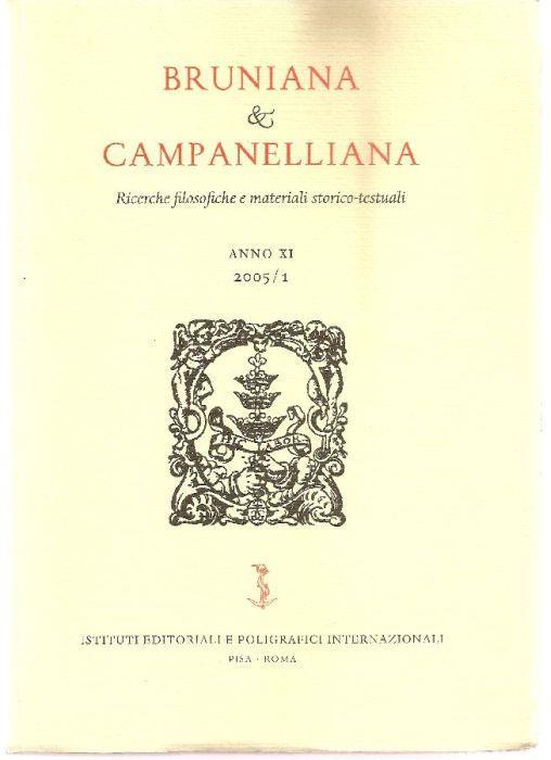 Bruniana & Campanelliana. 2005 - N.1 - copertina