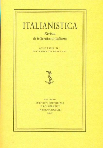 Italianistica. Settembre-Dicembre 2004 - copertina