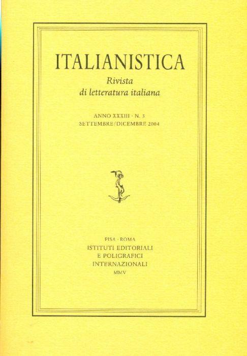 Italianistica. Settembre-Dicembre 2004 - copertina