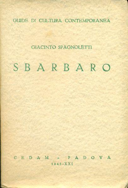 Sbarbaro - Giacinto Spagnoletti - copertina