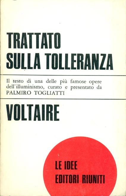 Trattato sulla tolleranza - Voltaire - copertina