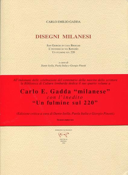 Disegni milanesi - Carlo Emilio Gadda - copertina