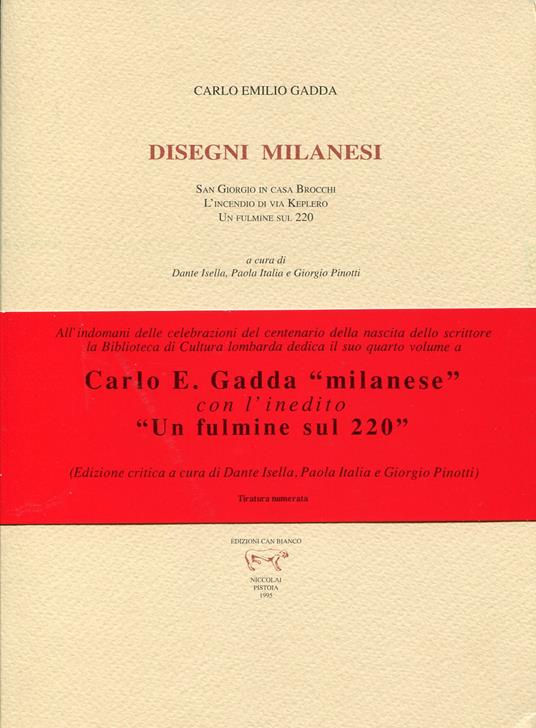 Disegni milanesi - Carlo Emilio Gadda - copertina