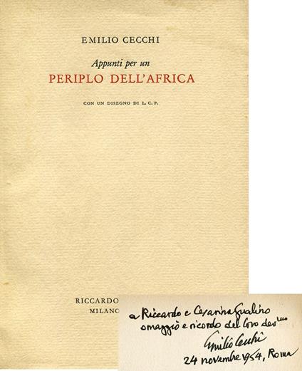 Appunti per un periplo dell'Africa - Emilio Cecchi - copertina