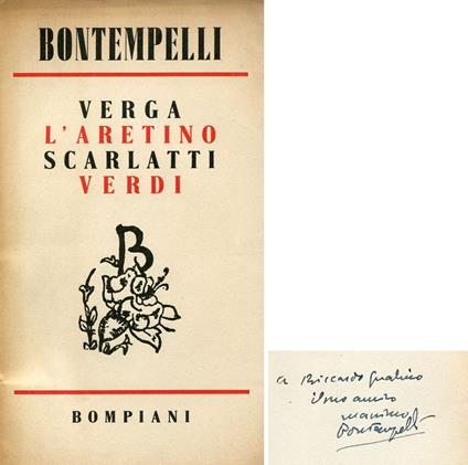Verga L'Aretino Scarlatti Verdi. Nuovi discorsi - Massimo Bontempelli - copertina