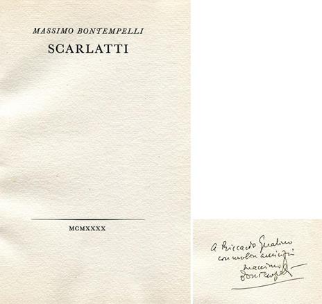Scarlatti. Copia autografata - Massimo Bontempelli - copertina