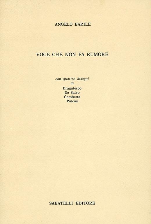 Voce che non fa rumore - Angelo Barile - copertina
