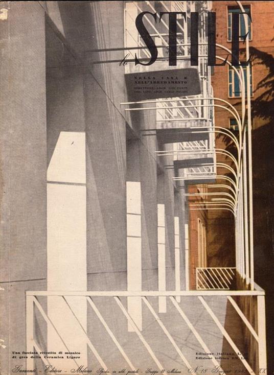 Lo Stile nella casa e nell'arredamento n. 18, giugno 1942, XX - Gio Ponti - copertina