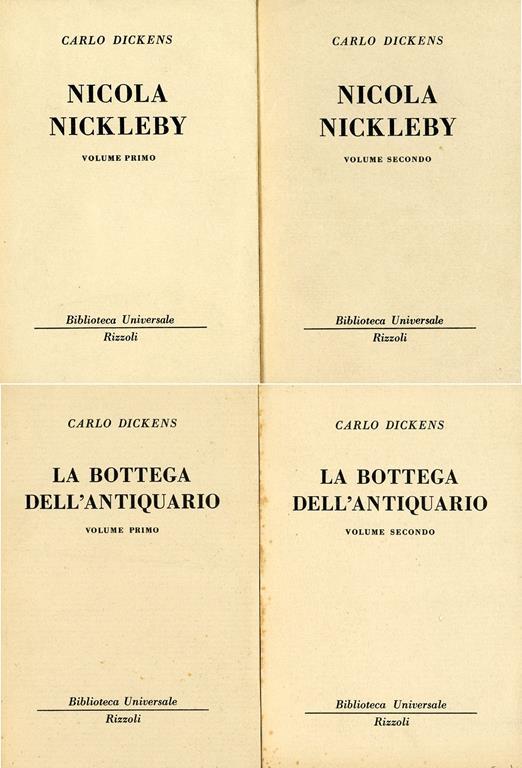 La bottega dell'antiquario - Nicola Nickleby - Charles Dickens - copertina