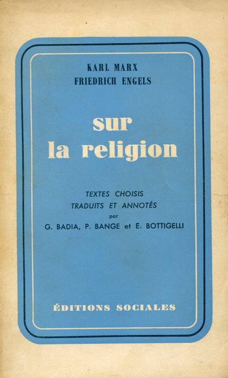 Sur la religion - copertina