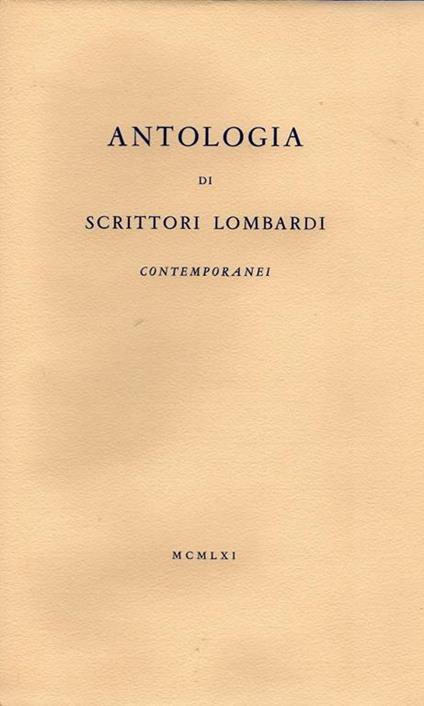 Antologia di scrittori lombardi contemporanei - Luigi Carluccio - copertina