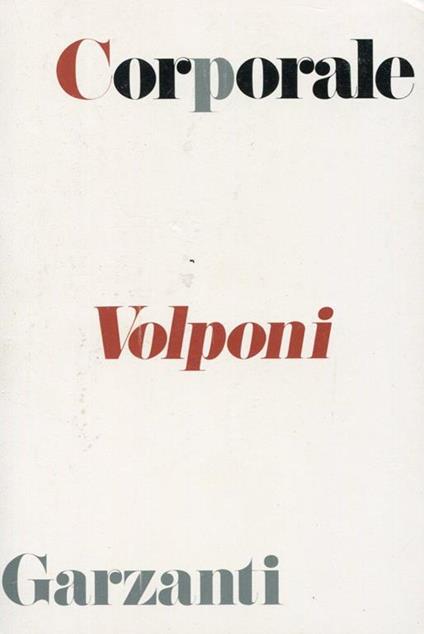 Corporale - Paolo Volponi - copertina
