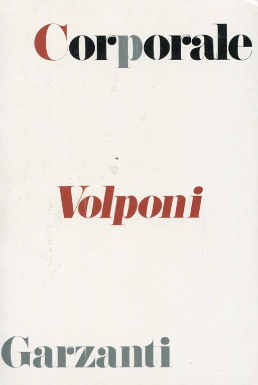 Corporale - Paolo Volponi - copertina